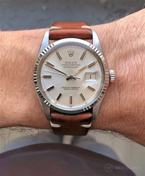 rolex datejust band fit on a sub|Rolex Datejust 36mm leather strap.